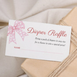 Rosa Bow Girl Baby Shower Raffle Biljett Tilläggskort