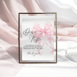 Rosa Bow Girl Baby Shower Raffle Poster