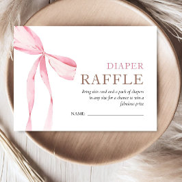 Rosa Bow Girl Baby Shower Raffle Tilläggskort