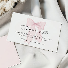 Rosa Bow Girl Baby Shower Raffle Tilläggskort