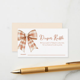 Rosa Bow Girl Baby Shower Raffle Tilläggskort