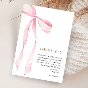 Rosa Bow Girl Baby Shower Tack Kort