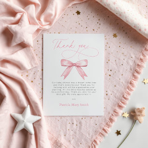 Rosa Bow Girl Baby Shower Tack PostCard Vykort