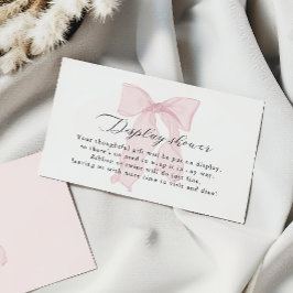 Rosa Bow Girl Baby Shower Visning Shower Tilläggskort