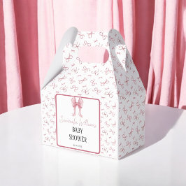 Rosa Bow Girl Baby Shower Watercolor Presentaskar
