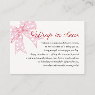 Rosa Bow Girl Baby Shower Win Clear Tilläggskort