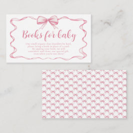 Rosa Bow Girl Ribbon Baby Shower Bokar för Baby Tilläggskort