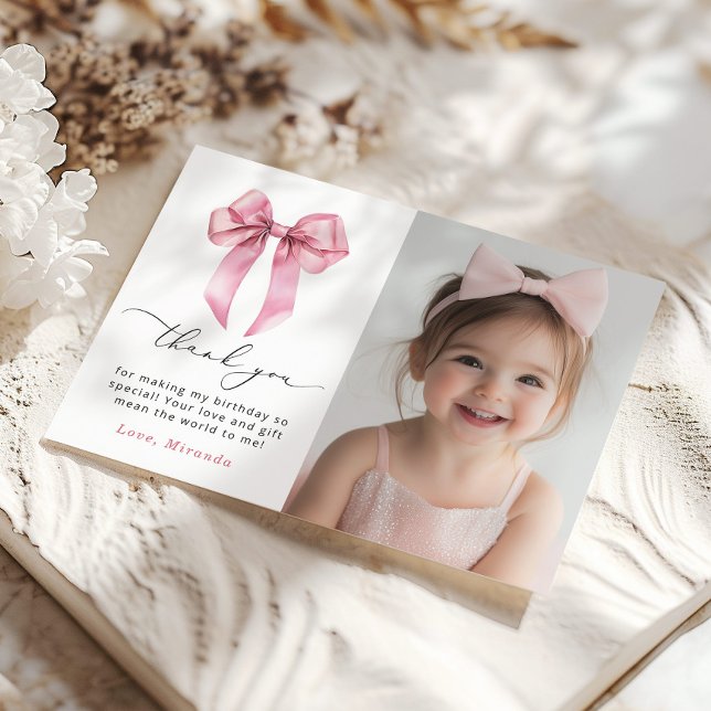 Rosa Bow Girls vill bara bli ett fototack Inbjudningar (Skapare uppladdad)