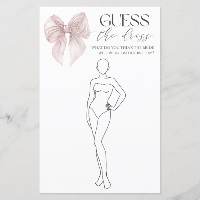  Rosa Bow Gissa Klänningen Bröllopsspel (Framsida)