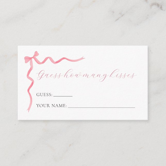 Rosa Bow gissar hur många Kisses-spelkort Tilläggskort (Framsida)