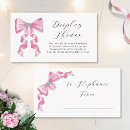 Rosa Bow Glam Möhippa Visning Shower Tilläggskort