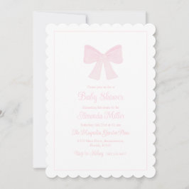 Rosa Bow GrandMillennium Preppy Baby Shower Inbjudningar