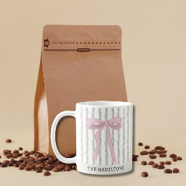 Rosa Bow Grönt Garland jul Kaffemugg