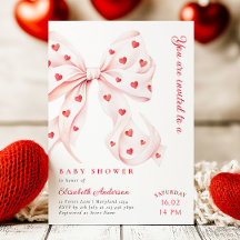 Rosa Bow Hearts Valentineser Babykläder