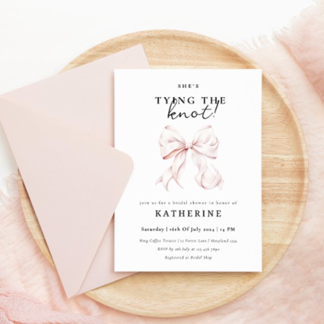 Rosa Bow Hon är Gifter sig Möhippa Inbjudningar (Skapare uppladdad)