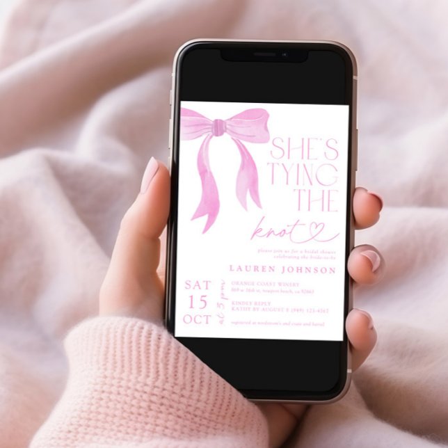 Rosa Bow Hon är Gifter sig Möhippa Inbjudningar (Skapare uppladdad)