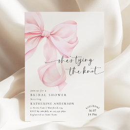 Rosa Bow Hon är Gifter sig Möhippa Inbjudningar