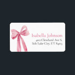 Rosa Bow Hon Gifter sig Adress Adressetikett<br><div class="desc">Den Rosa Bow Hennes Gifter sig Adressetiketter är ett snyggt och bekvämt sätt att lägga till en personlig till inbjudningskort för möhippa eller ett tack till dina kort. Med en charmerande rosa-buskdesign tillför dessa etiketter lite elegans och romantik till din korrespondens. Skriv bara ut gästernas adress på dessa etiketter och...</div>