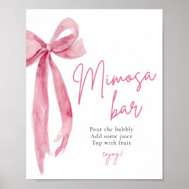 Rosa Bow Hon Gifter sig Mimosa Pub-signatur Poster