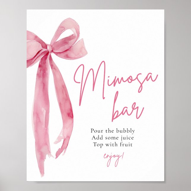 Rosa Bow Hon Gifter sig Mimosa Pub-signatur Poster (Framsidan)