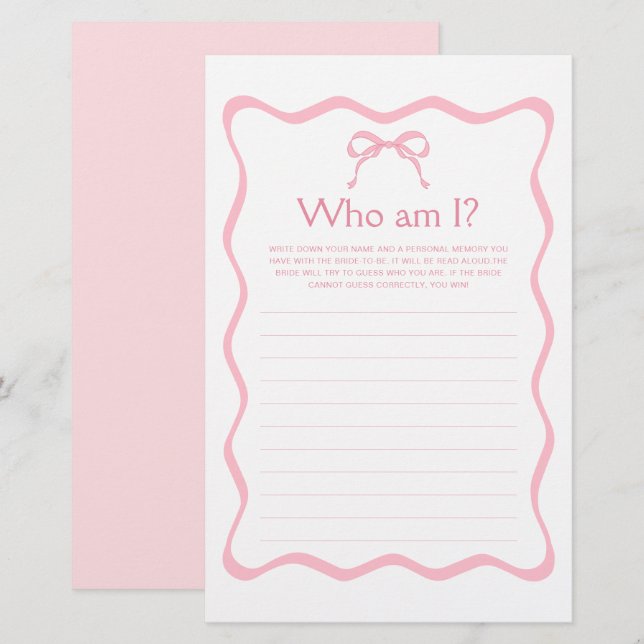 Rosa Bow Hon Gifter sig Möhippa Game (Fram/baksida)