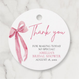  Rosa Bow Hon Gifter sig Möhippa Gåvor Etiketter