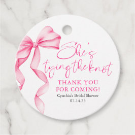  Rosa Bow Hon Gifter sig Möhippa Gåvor Etiketter