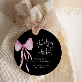 Rosa Bow Hon Gifter sig Möhippa Gåvor Etiketter