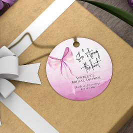 Rosa Bow Hon Gifter sig Möhippa Gåvor Etiketter