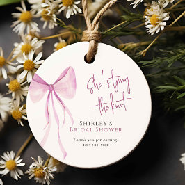 Rosa Bow Hon Gifter sig Möhippa Gåvor Etiketter