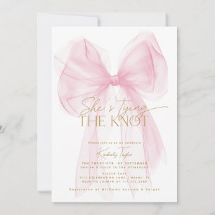 Rosa Bow Hon Gifter sig Möhippa Inbjudningar