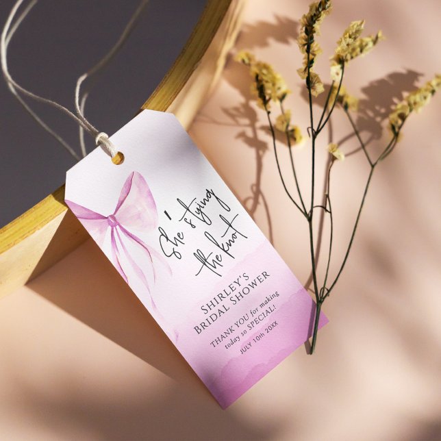  Rosa Bow Hon Gifter sig Möhippa Presentetikett (Skapare uppladdad)