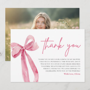 Rosa Bow Hon Gifter sig tackkort Inbjudningar