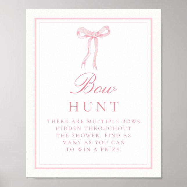 Rosa Bow Hunt Coquette Hitta lockspelet Poster (Framsidan)