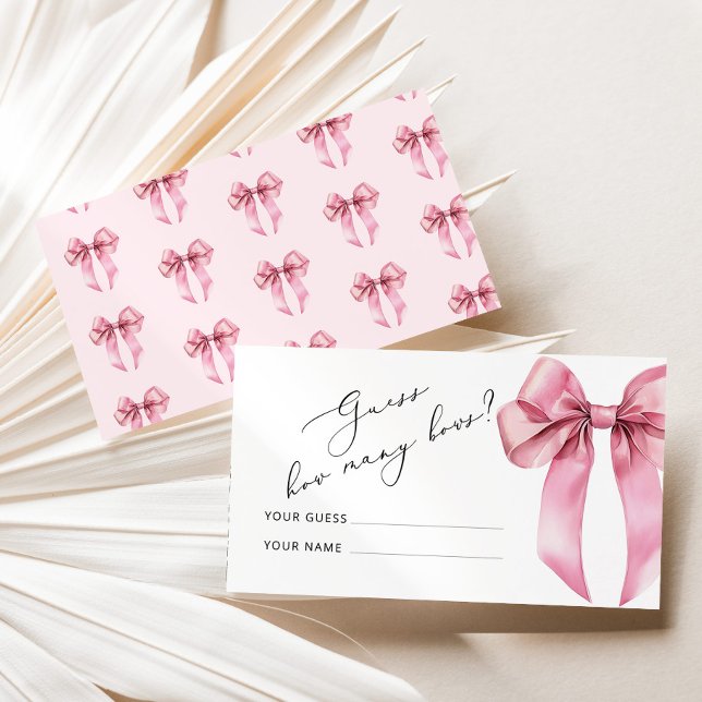 Rosa Bow Hur många bows Baby Shower-spel Tilläggskort (Skapare uppladdad)
