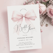 Rosa Bow Inbjudningskort för möhippan