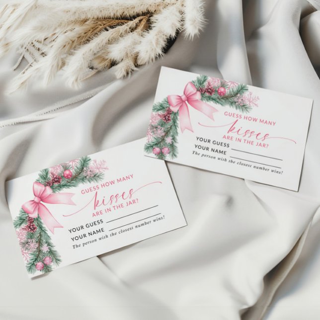 Rosa Bow jul Hur många Kisses-spelkort? Placeringskort (Skapare uppladdad)