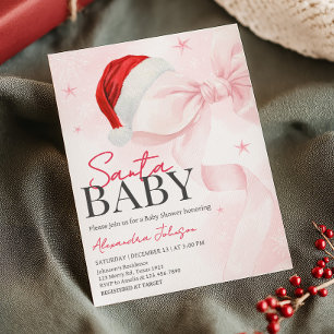 Rosa Bow Julvinter - babyskor Inbjudningar