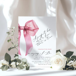 Rosa Bow-kalligrafi Äkta kärlek Möhippa Inbjudningar