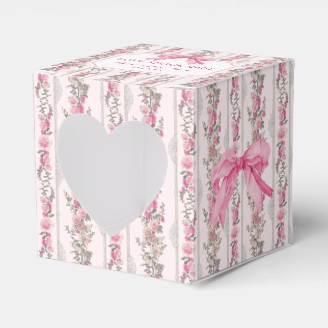 Rosa Bow Kärlek Shack Baby Shower GIft Presentaskar (Framsidan Sidan)