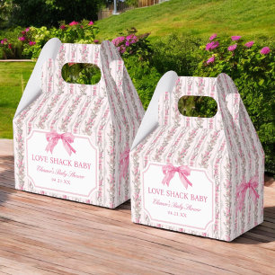 Rosa Bow Kärlek Shack Baby Shower Girl Presentaskar