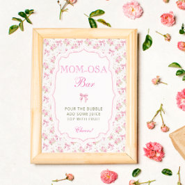 Rosa Bow Kärlek Shack Baby Shower Mamma-osa Pub Poster