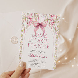 Rosa Bow Kärlek Shack Fiance Möhippa Inbjudningar