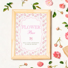 Rosa Bow Kärlek Shack Flower Pub Poster