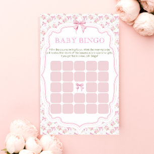 Rosa Bow Kärlek Shack Girl Baby Shower Bingo Game