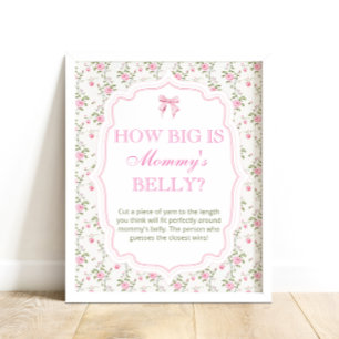 Rosa Bow Kärlek Shack Hur stor är Mamma Belly Poster