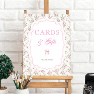 Rosa Bow Kärlek Shack-kort för Vintagar och gåvor Poster