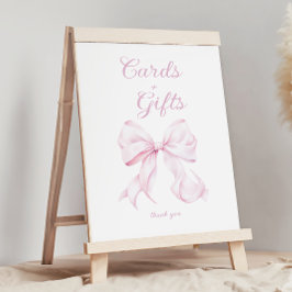 Rosa Bow-kort och Bord-tecken Poster
