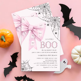 Rosa Bow Little Boo Ghost Baby Shower-inbjudan Inbjudningar