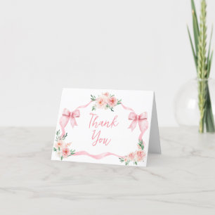 Rosa Bow Little Girl Baby Shower Tack Kort